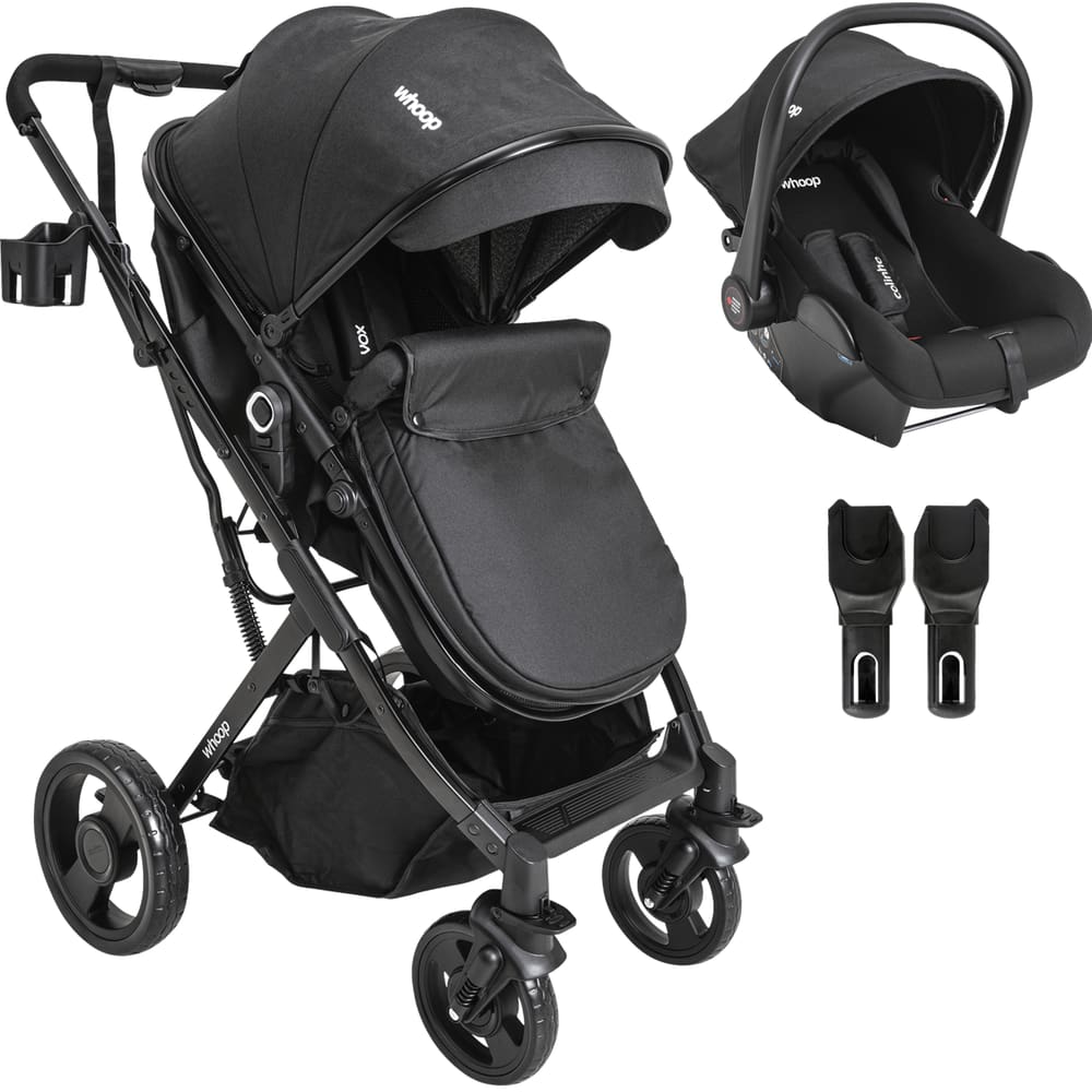 Carrinho de Bebe Kiddo Vox II Bebe Conforto Colinho Preto