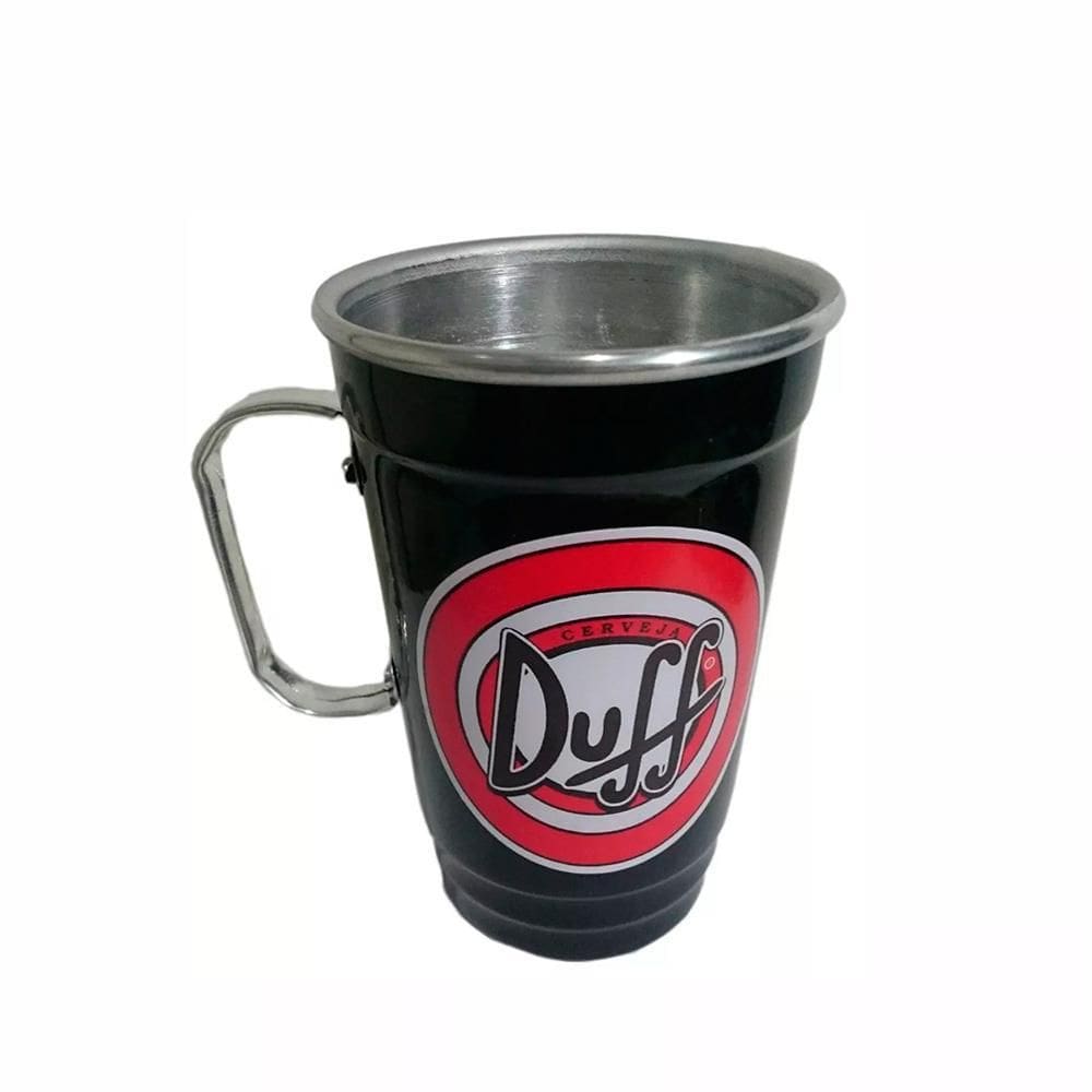 Caneca Em Alumínio Térmica De Chopp Preta Cerveja Duff