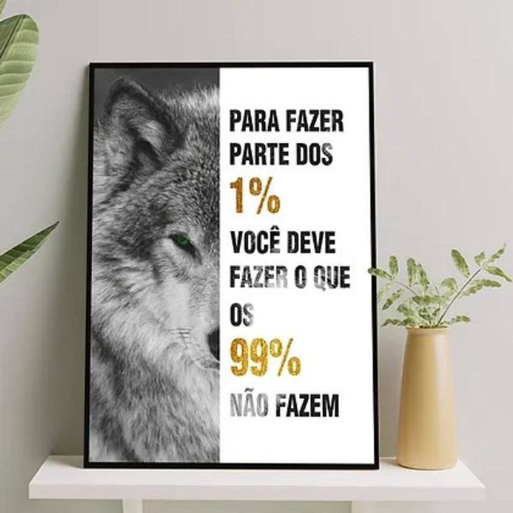 Quadro Motivacional Lobo 45X34Cm