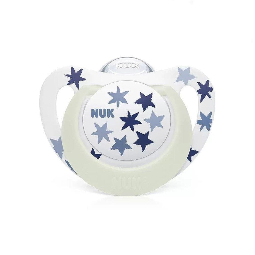 Chupeta Nuk Star Glow Silicone Soft Flex Brilha No Escuro 6M