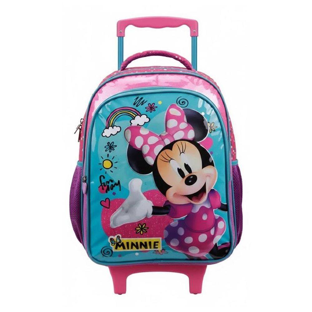 Mochila Escolar Infantil com Rodinhas Minnie 11430 Rosa - Xeryus