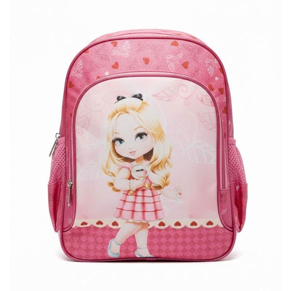 Mochila Escolar Infantil Baby Jolie Loira Rosa - GV Bolsas