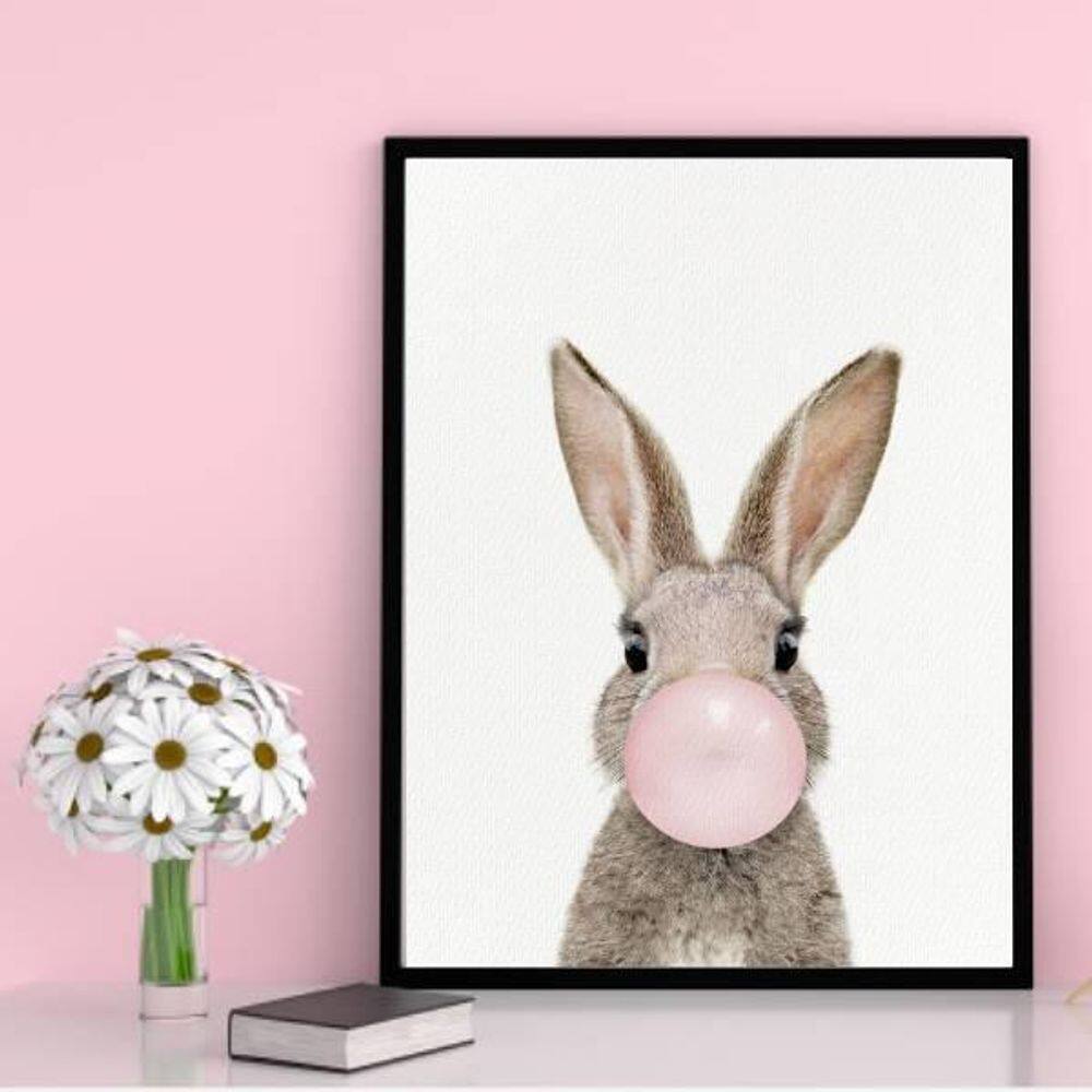 MP - Quadro Decorativo Coelho Chicletes 34x23