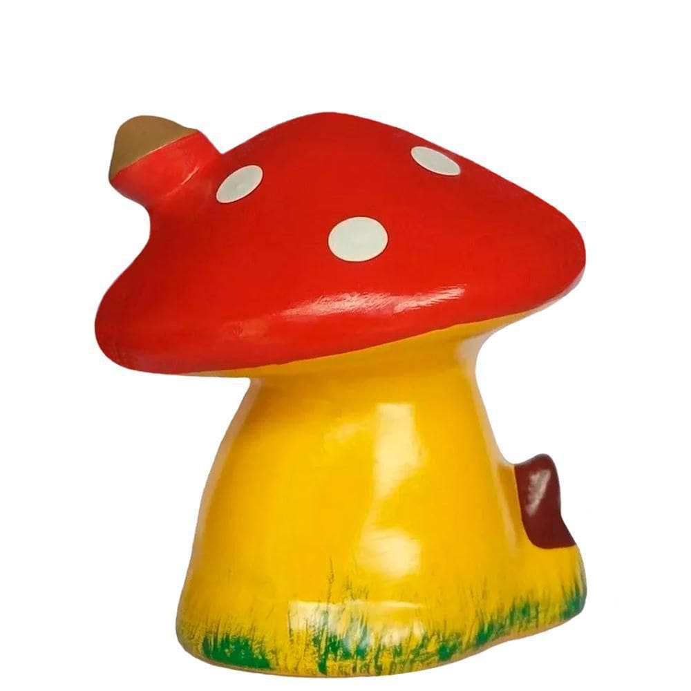Casa Cogumelo Em Cerâmica Garden Decorativa Porta Ciano