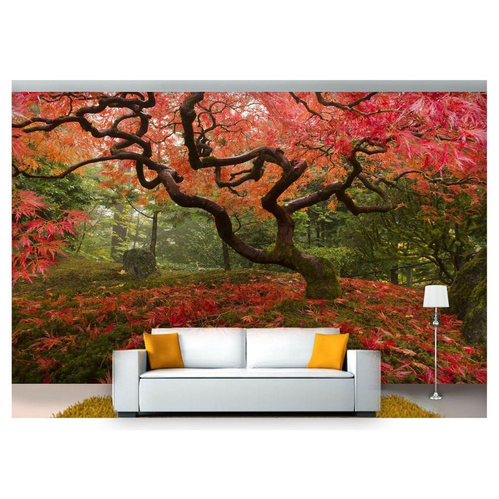 Papel De Parede Jardim Japonês Árvore 3D Jjp36