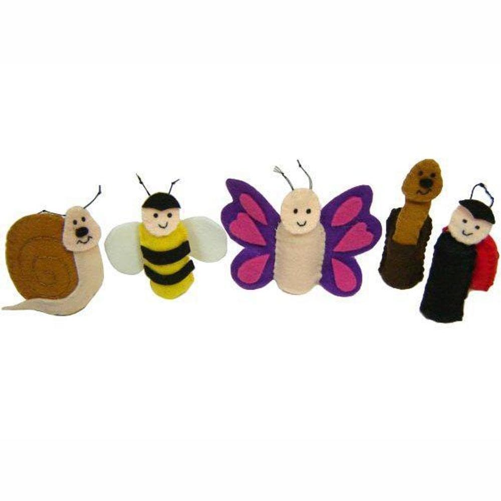 Dedoches de Feltro - Insetos - 5 Pers. - Multicolorido
