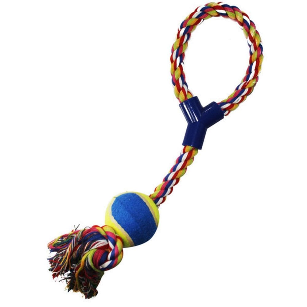 Brinquedo Para Cachorro Mordedor Corda Com Bola De Tênis