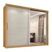 Guarda Roupas Casal com Espelho 2 Portas de Correr 6 Gavetas Modena