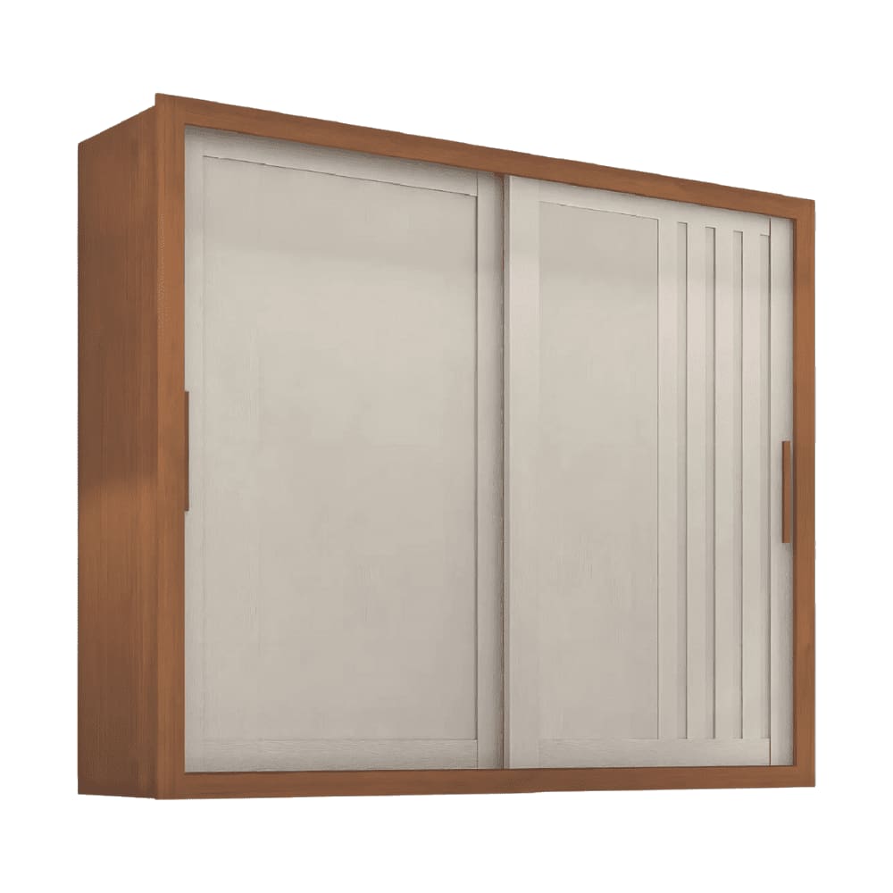 Guarda Roupas Casal Ripado 2 Portas de Correr 4 Gavetas Vitta