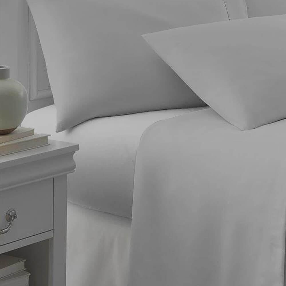 Lençol Solteiro 180 Fios 100% Algodão Cinza