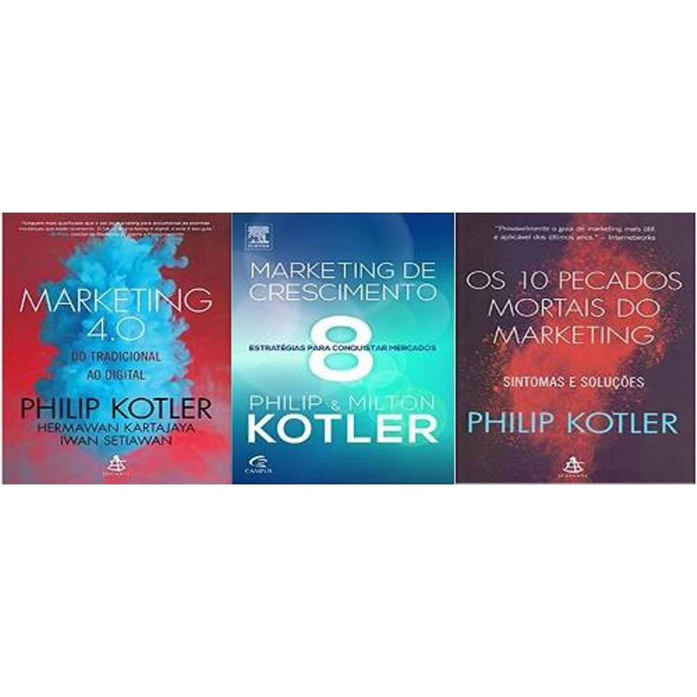 Kit 3 Livro Philip Kotler Marketing 4.0 + Crescimento