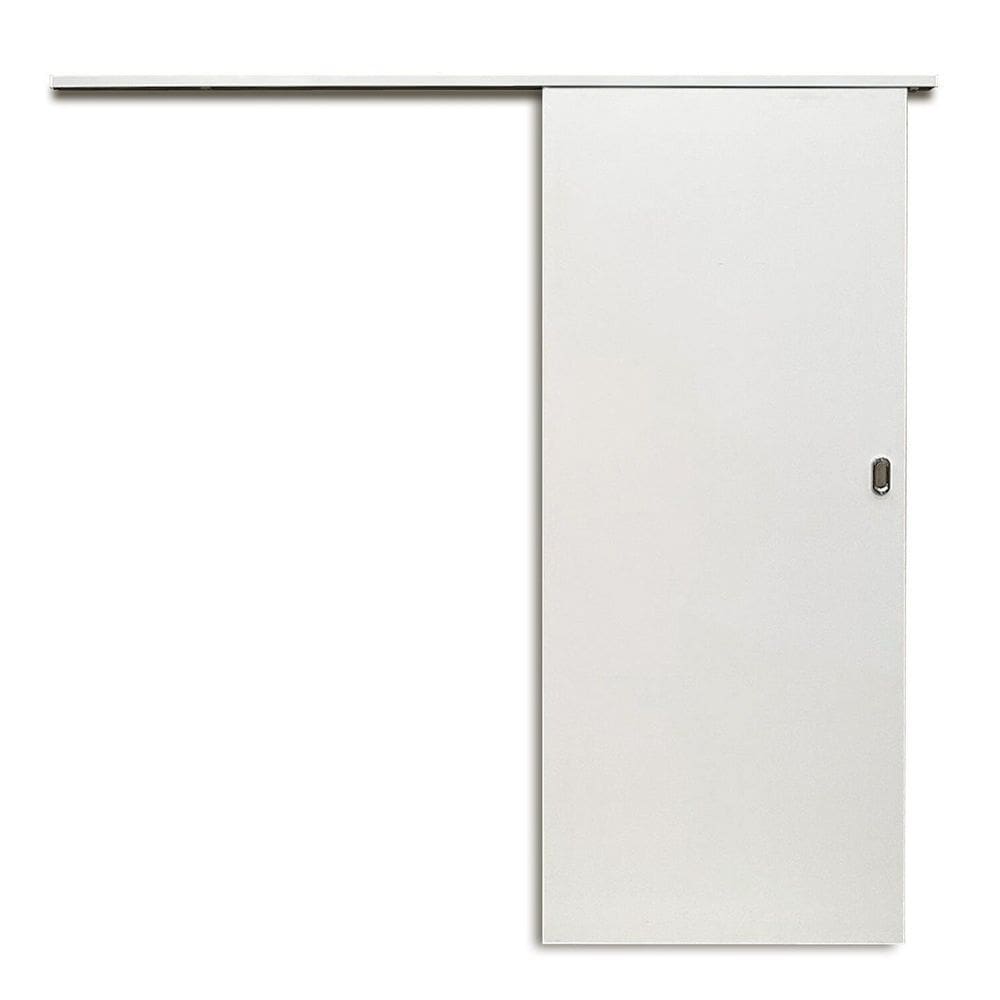 Kit Porta de Correr Colmeia 210x82cm Trilho Alumínio Eucaplac Somad Branco