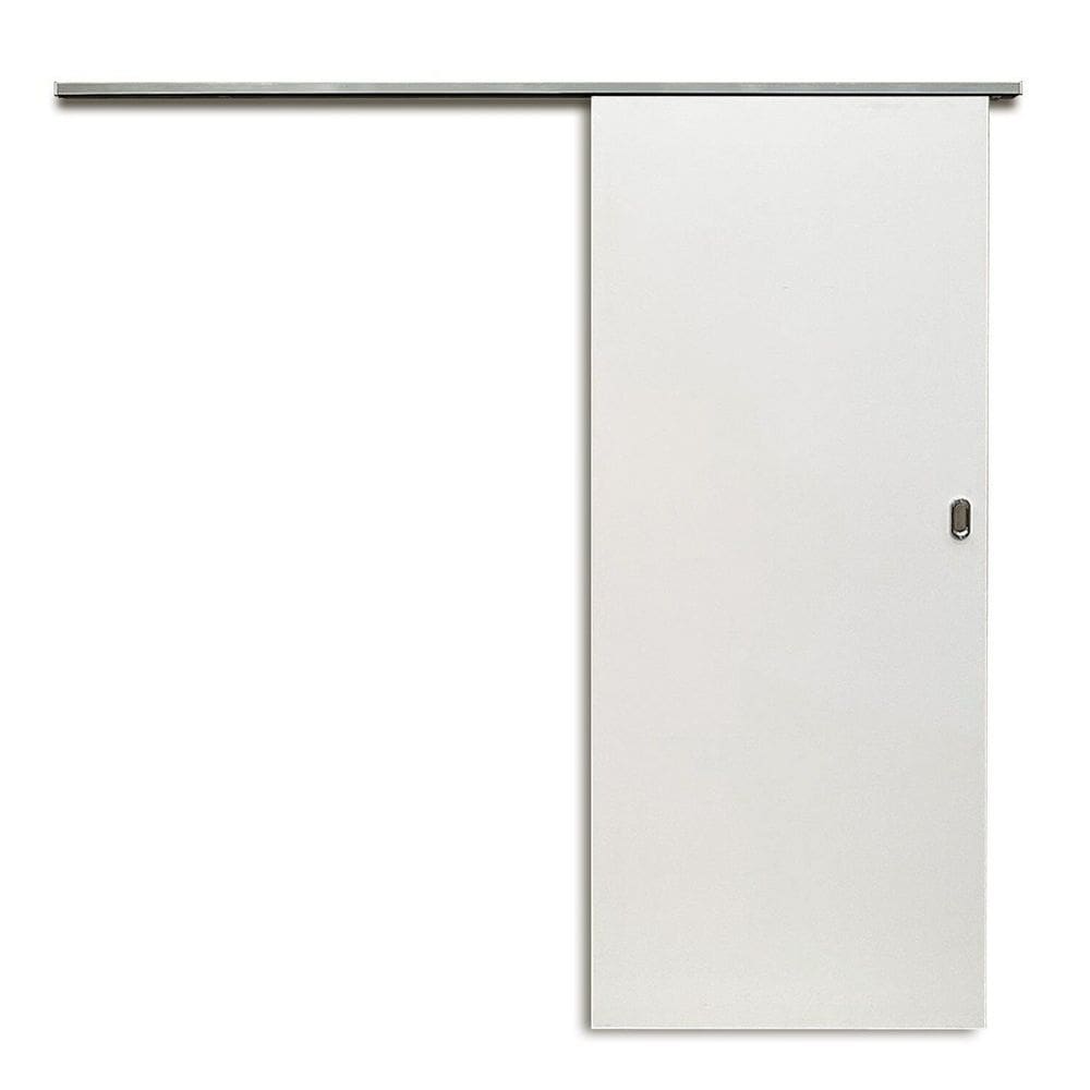Kit Porta de Correr Colmeia 210x82cm Trilho Alumínio Natural Eucaplac Somad Branco