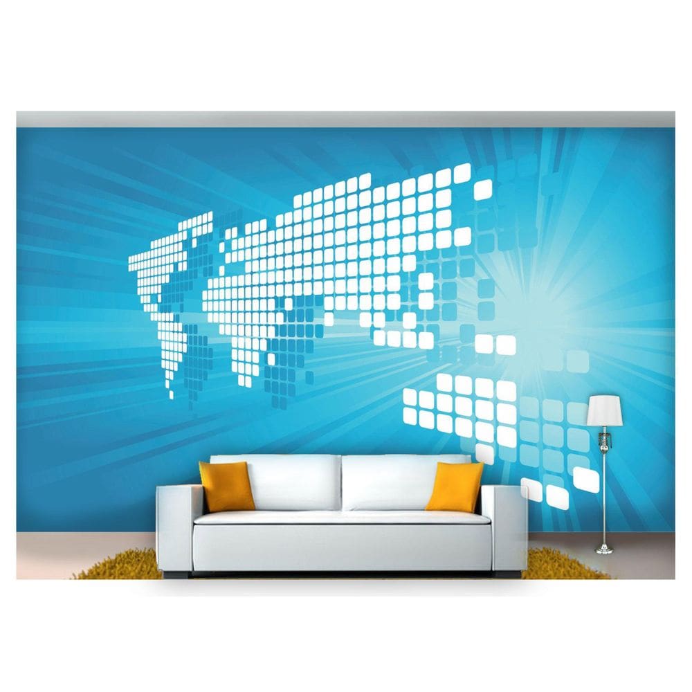 Papel De Parede Mapa Mundi Nmu10