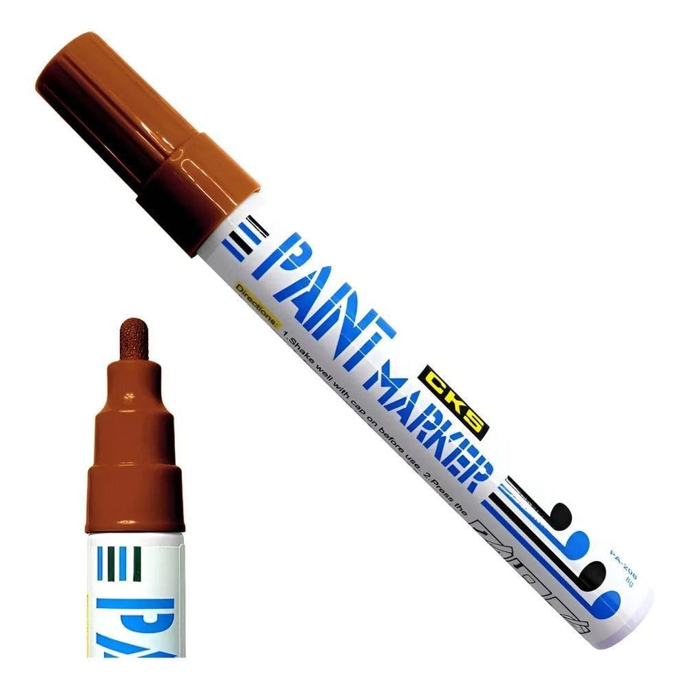 Caneta Permanente Cks: Metal, Vidro, Plástico E Marrom