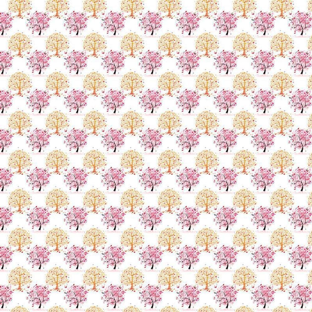 Papel Parede Floral Arvores Miniaturas Adesivo Quarto Sala