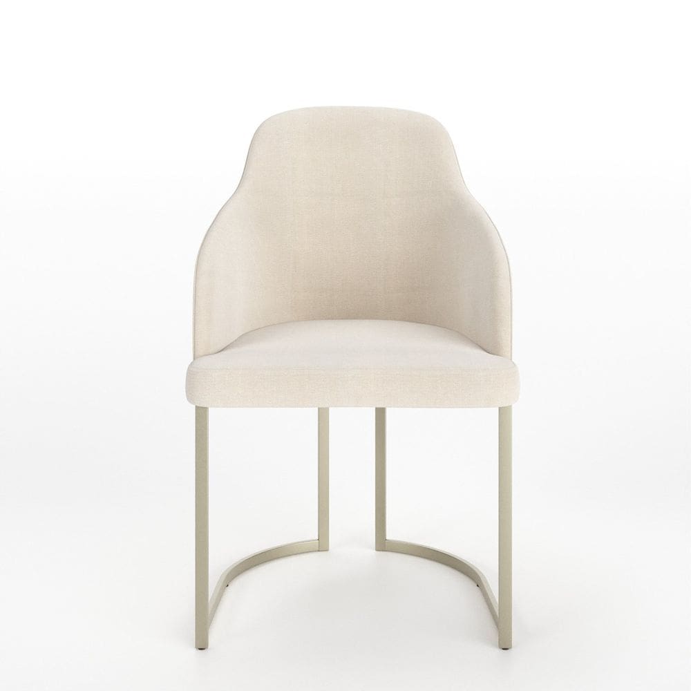 Cadeira Estofada com Pés de Aço Albany Champanhe/Linked