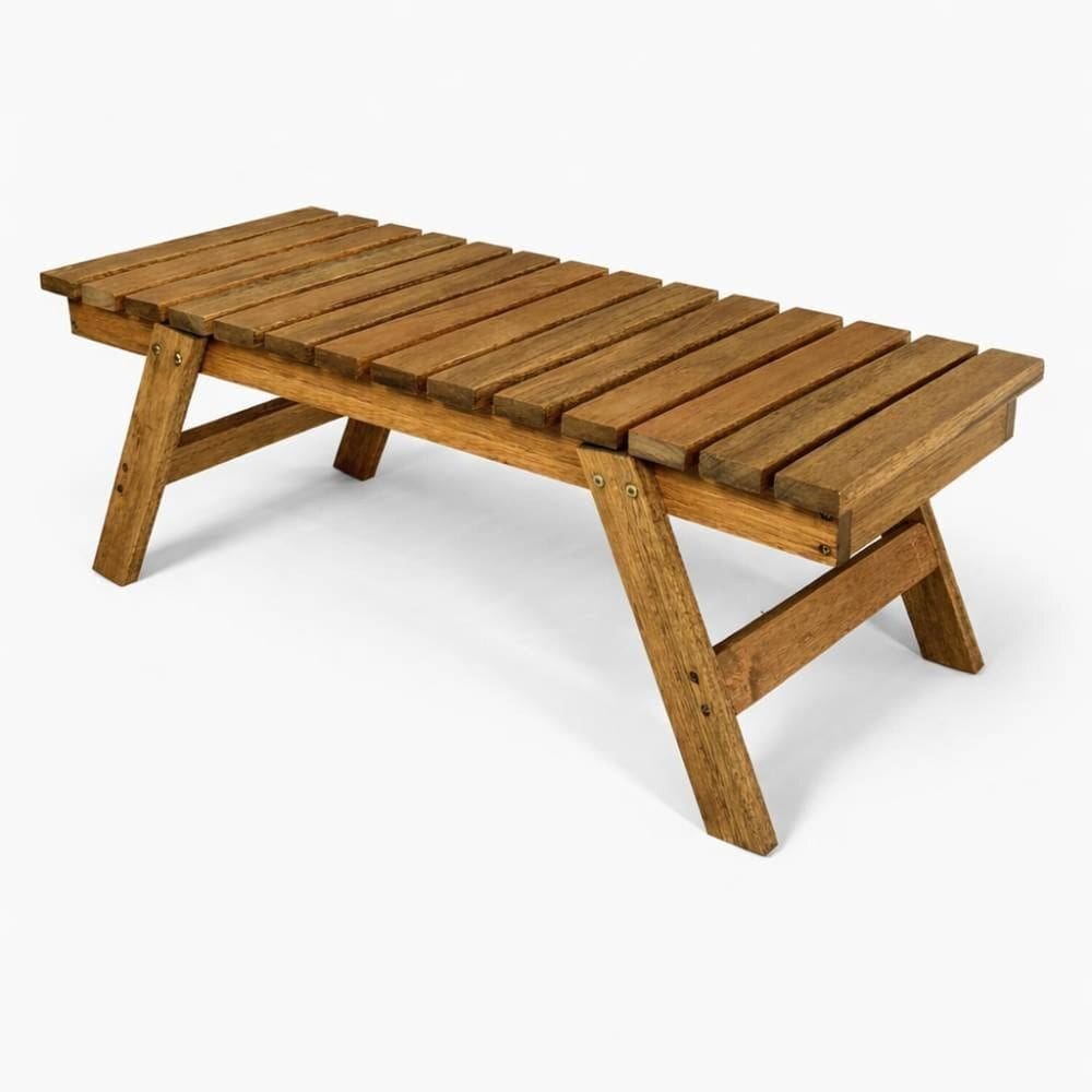 Banco em Madeira Maciça para Jardim Unique Yescasa Nogueira