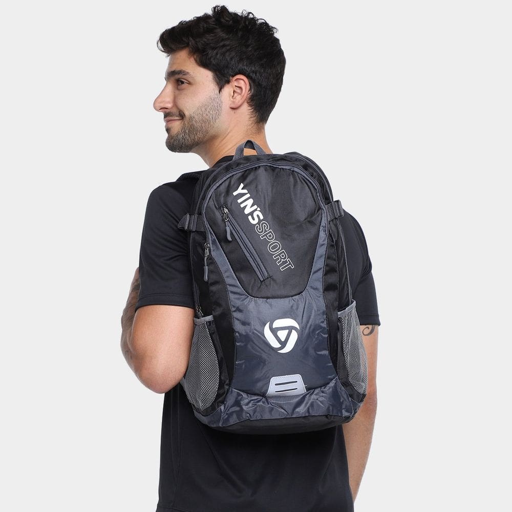 Mochila Esportiva Preto e Cinza YS29385 Yins