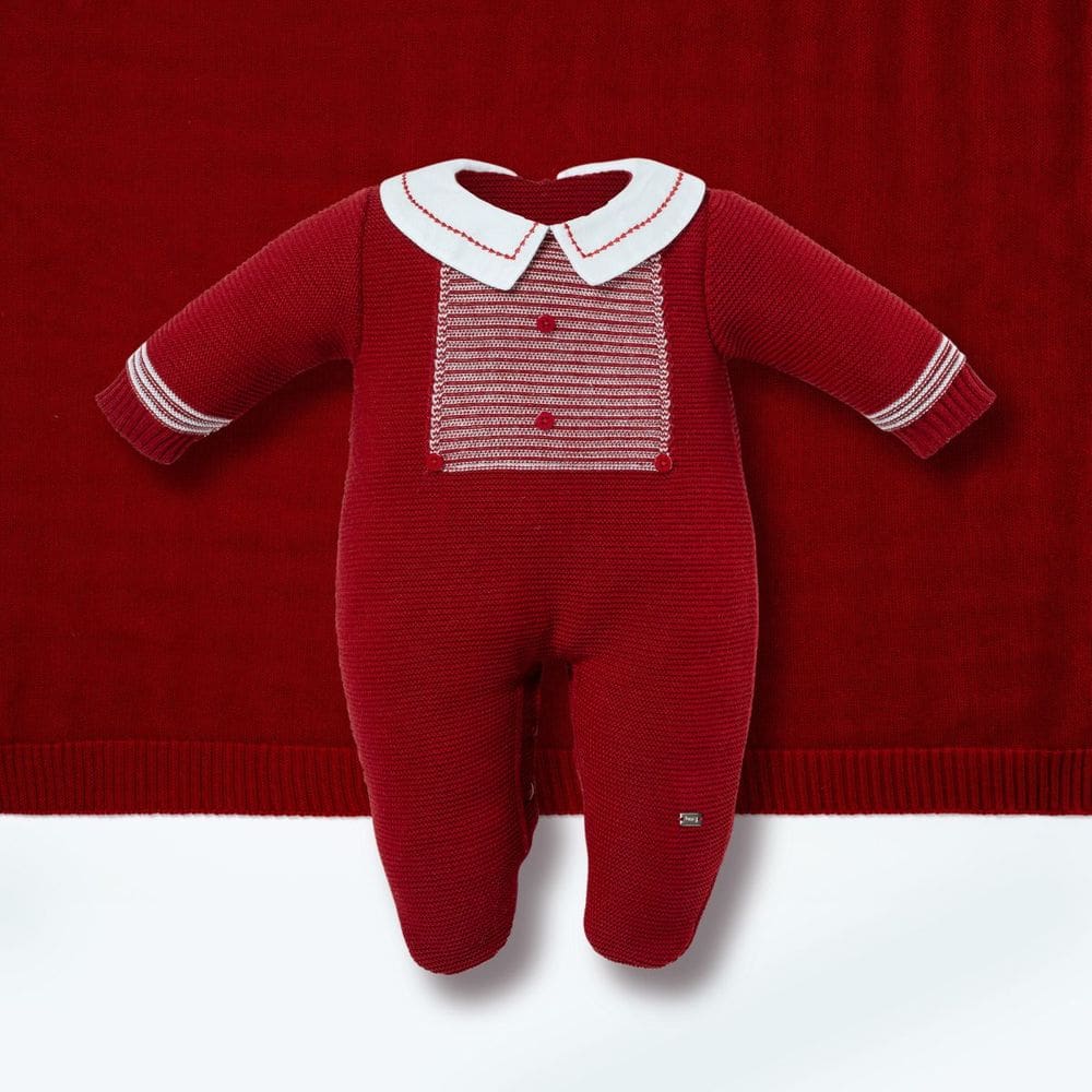 Saída Maternidade Menino Listras Macacão+Manta Vermelho- Hug