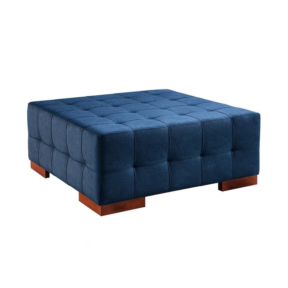 Puff para Sala de Estar Linho Karen Azul