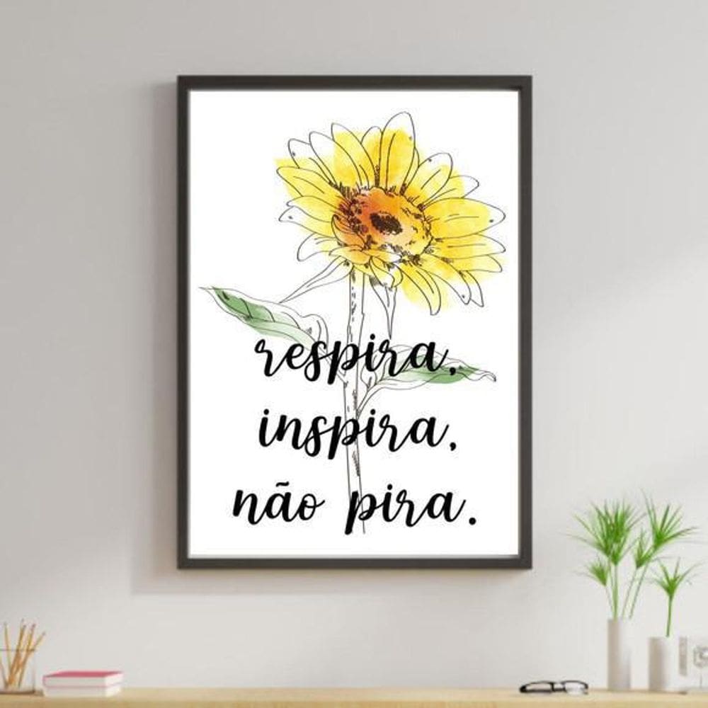 MP - Quadro Decorativo Girassol Inspira Respi