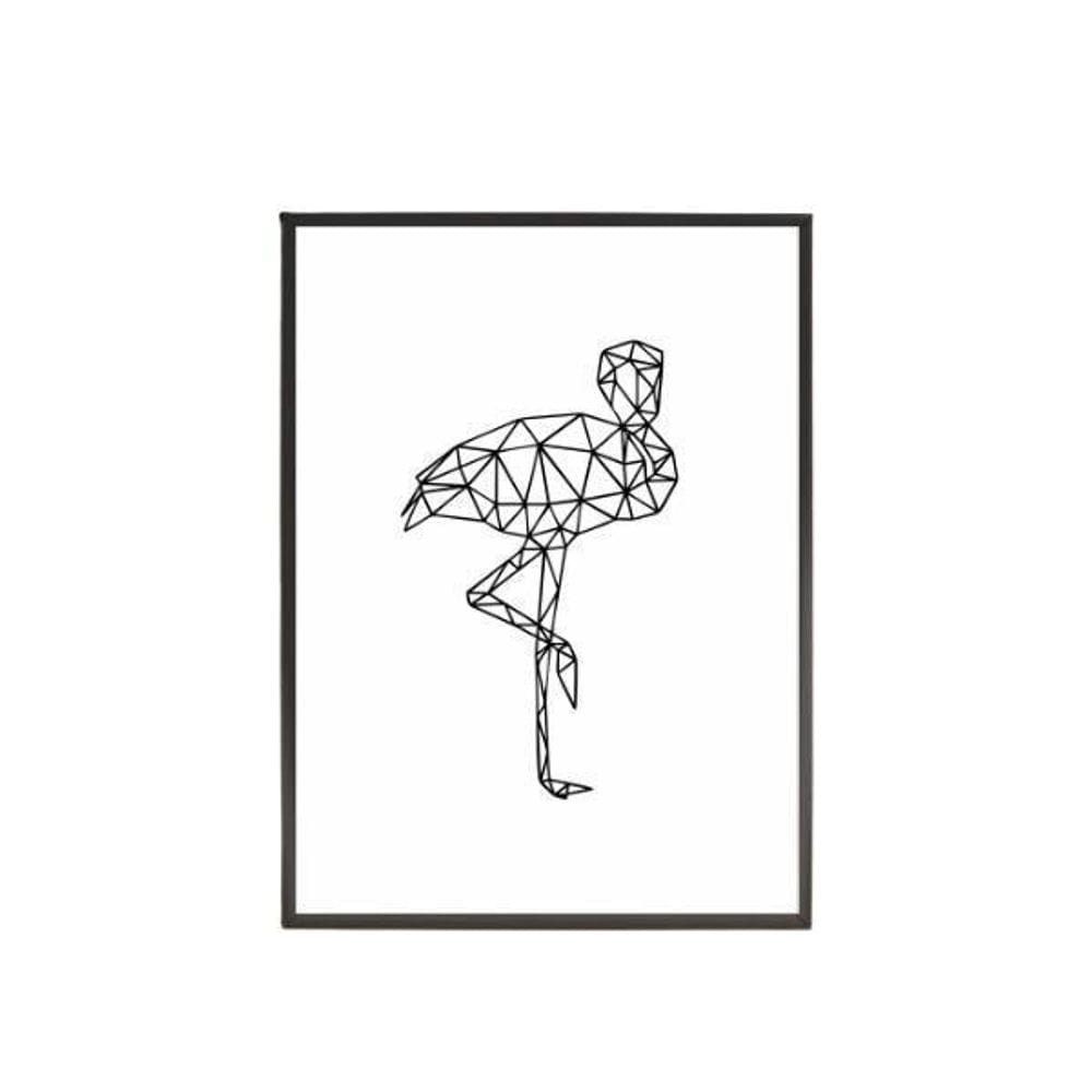 Quadro Decorativo Flamingo Geométrico 20X30Cm