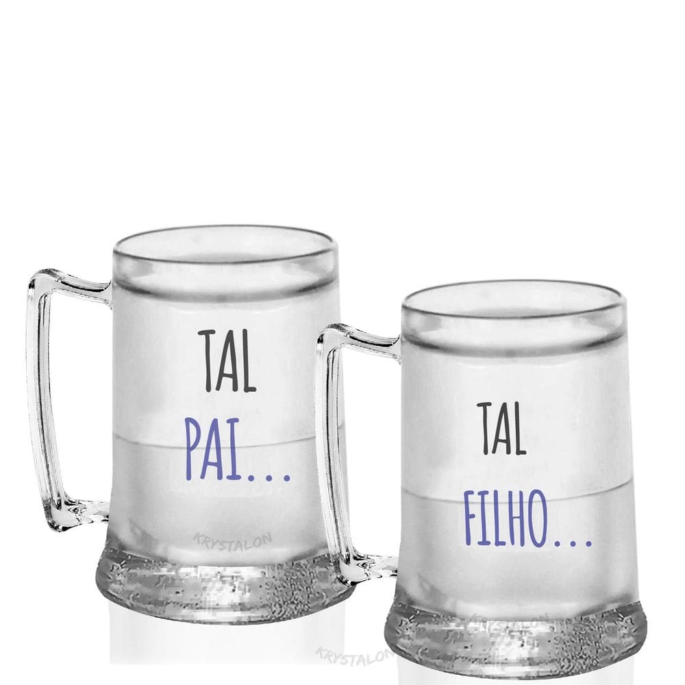 Kit 2 Canecas Gel Personalizadas Para Dia Dos Pais Criativa