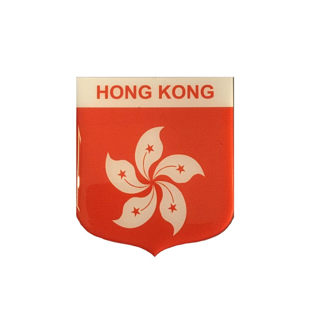 Adesivo Resinado Em Escudo Da Bandeira De Hong Kong
