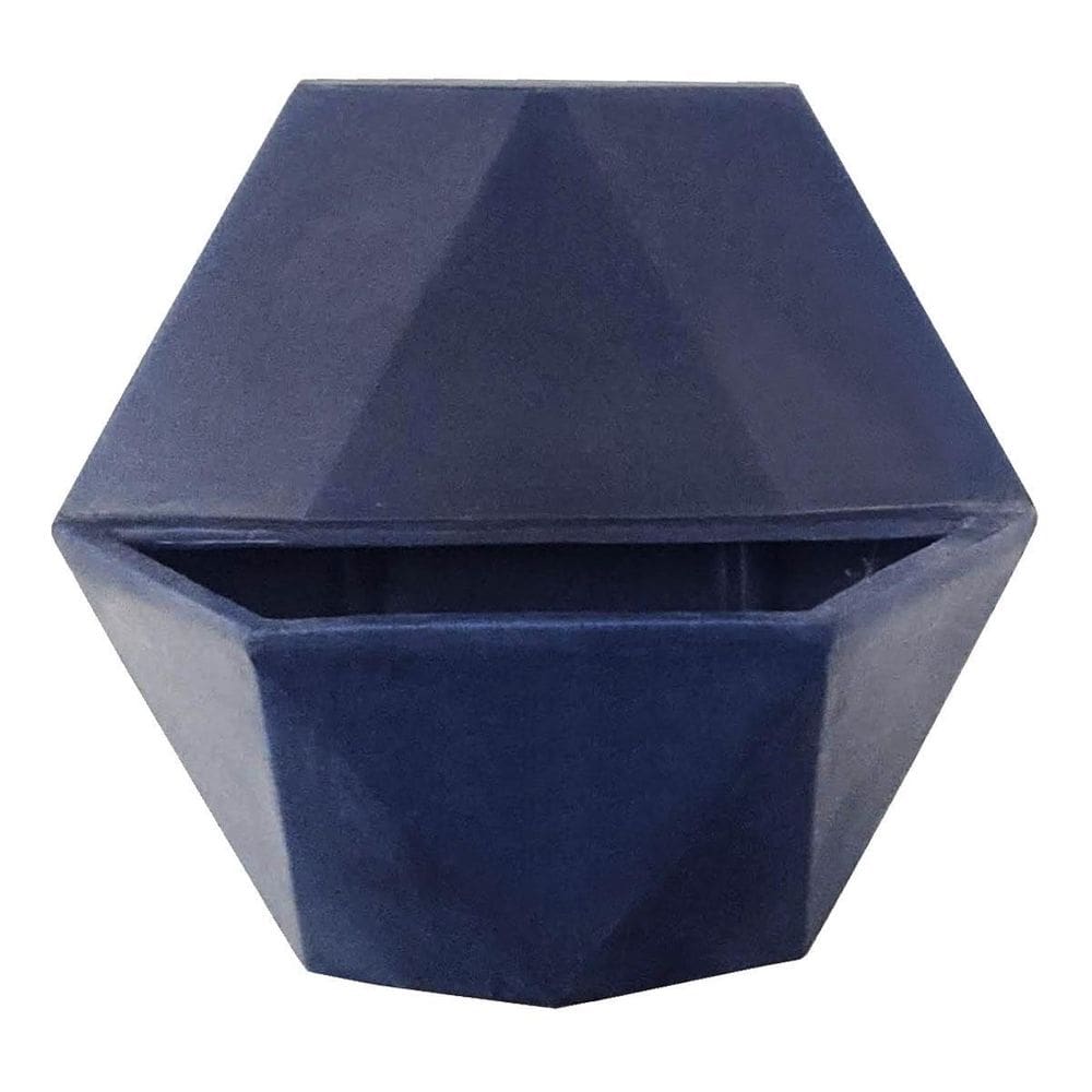 Vaso De Parede Sextavado Jardim Vertical 30X33 Azul Marinho