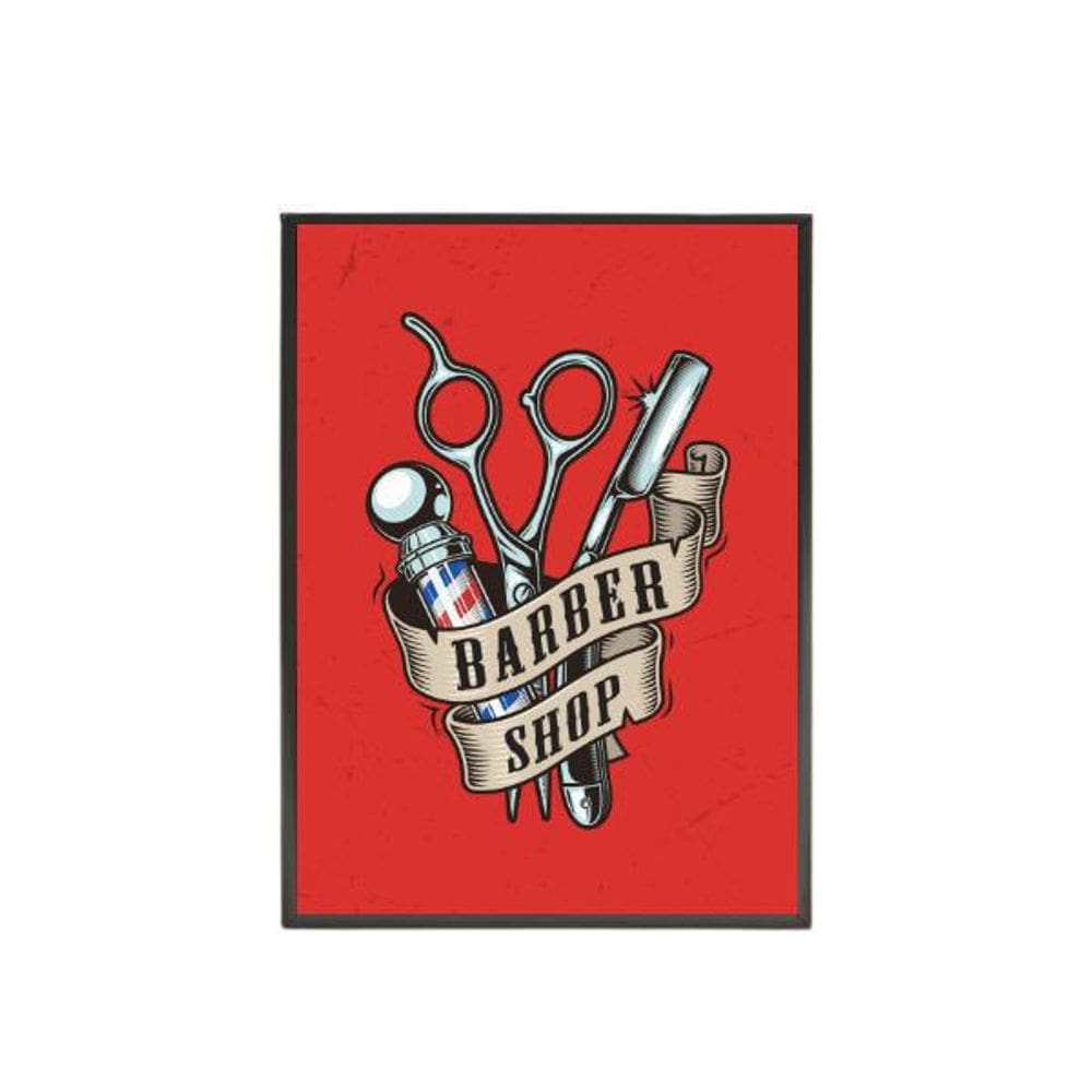 Quadro Decorativo Barber Shop Tesouras 20X30Cm