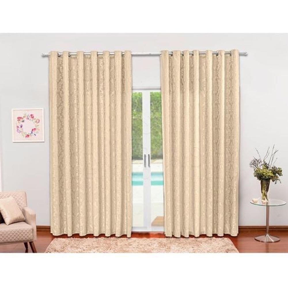 Cortina Jacquard Semi Blackout Tecido Palha 6,00X2,80
