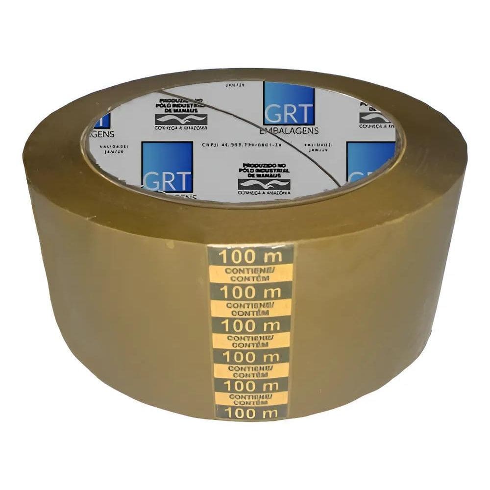 Fita Larga Durex Marrom 45Cm 10 Rolos Forte Para Caixas