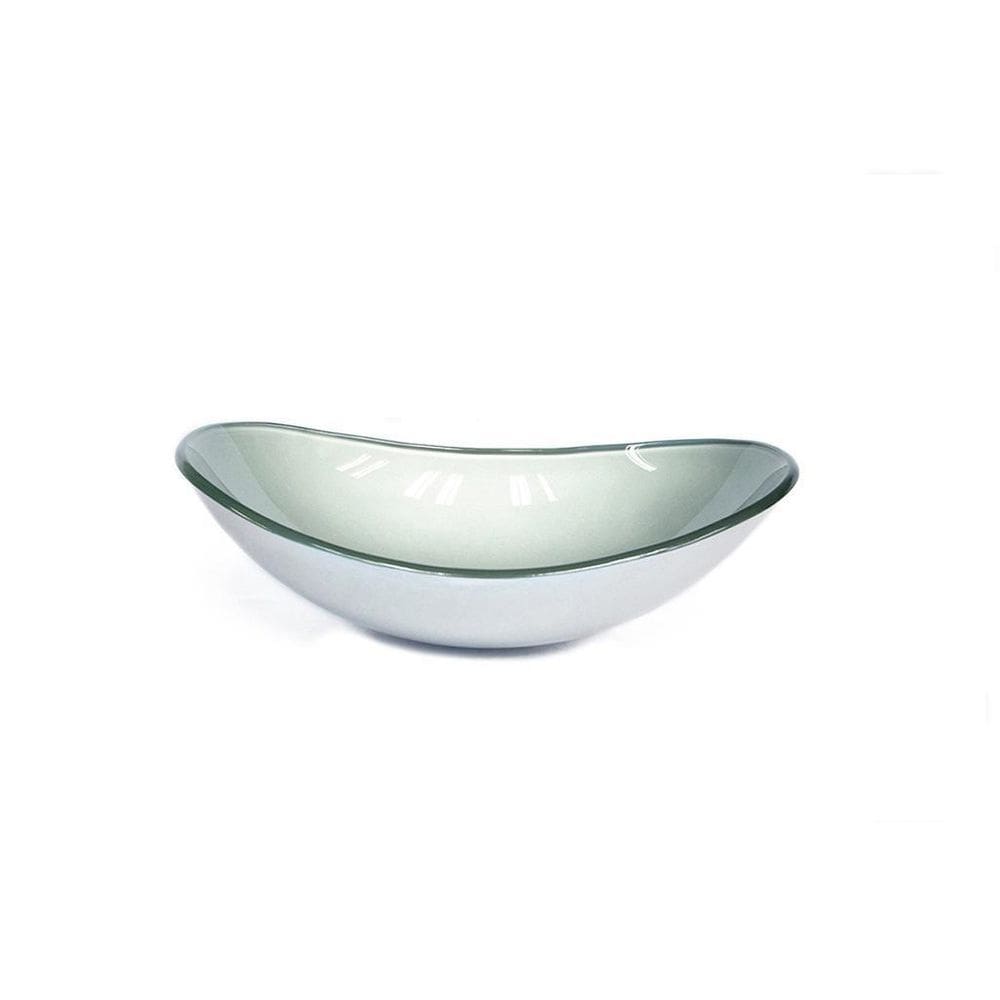 Cuba De Vidro Oval 47Cm Prata