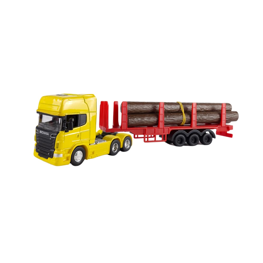Caminhão Scania Madeira 1:64 Welly Amarelo