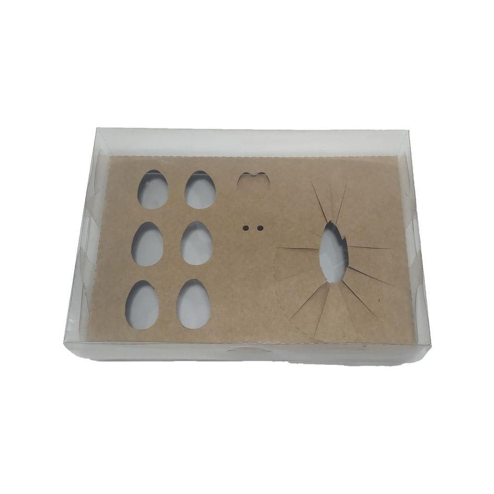 Embala Cristal Caixa Para Ovo De Colher 250G Ovinhos Kraft