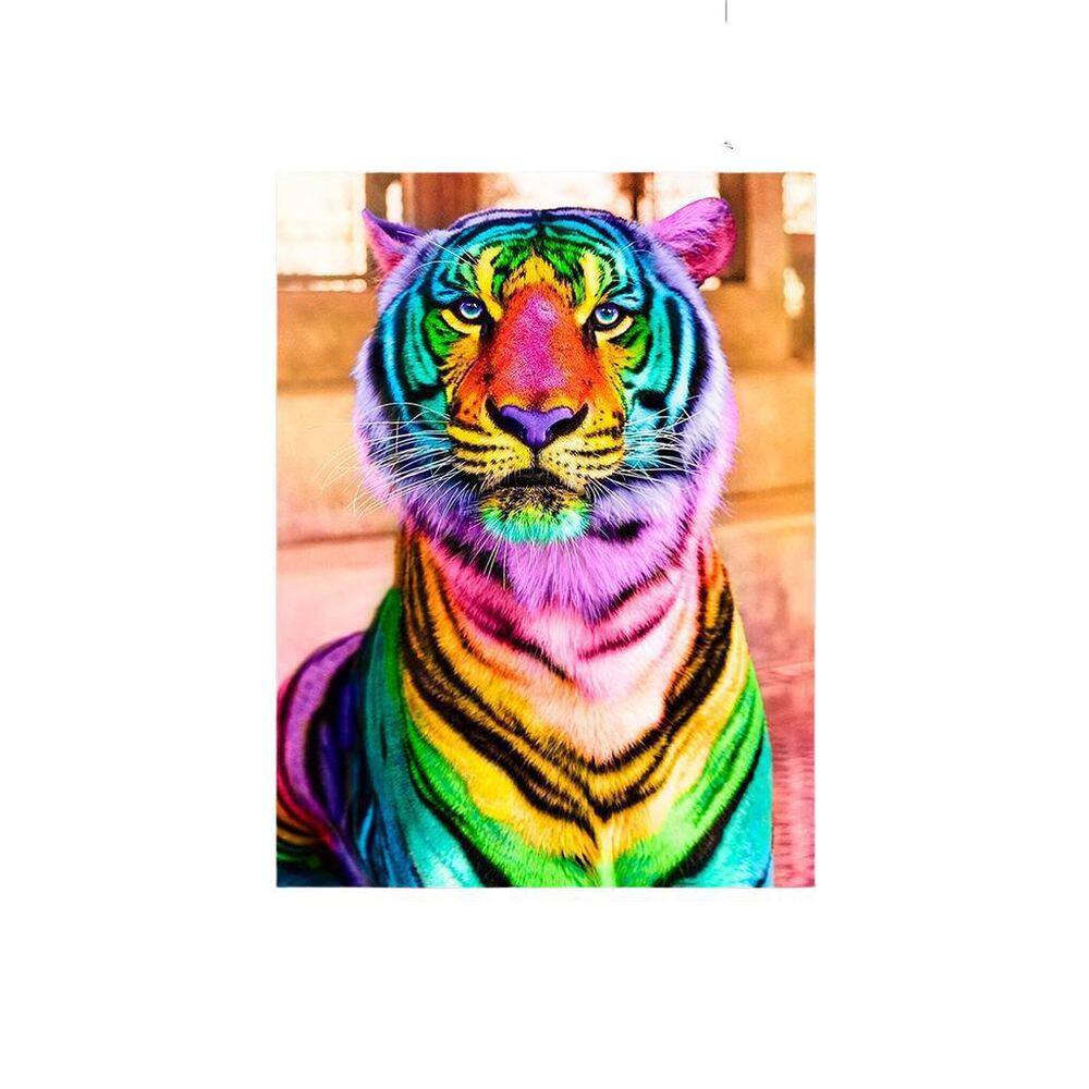 MP - Placa Decorativa Tigre Colorido 20X30Cm