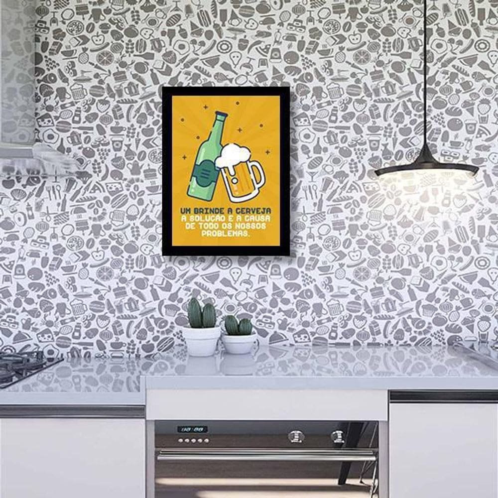 Quadro Decorativo Um A Cerveja 34x23cm