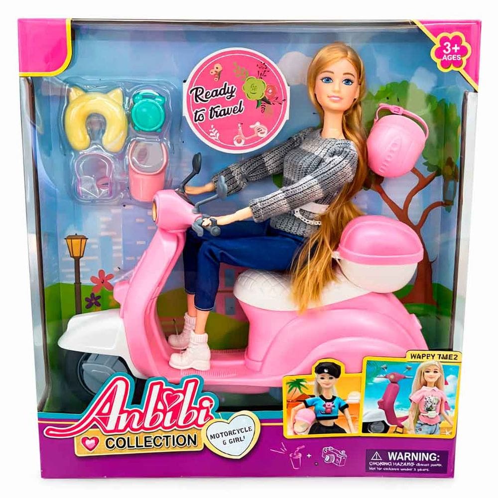 Boneca Anbibi Coleção Motorcycle Girl com Acessórios WX292-2 - COML Belatorre