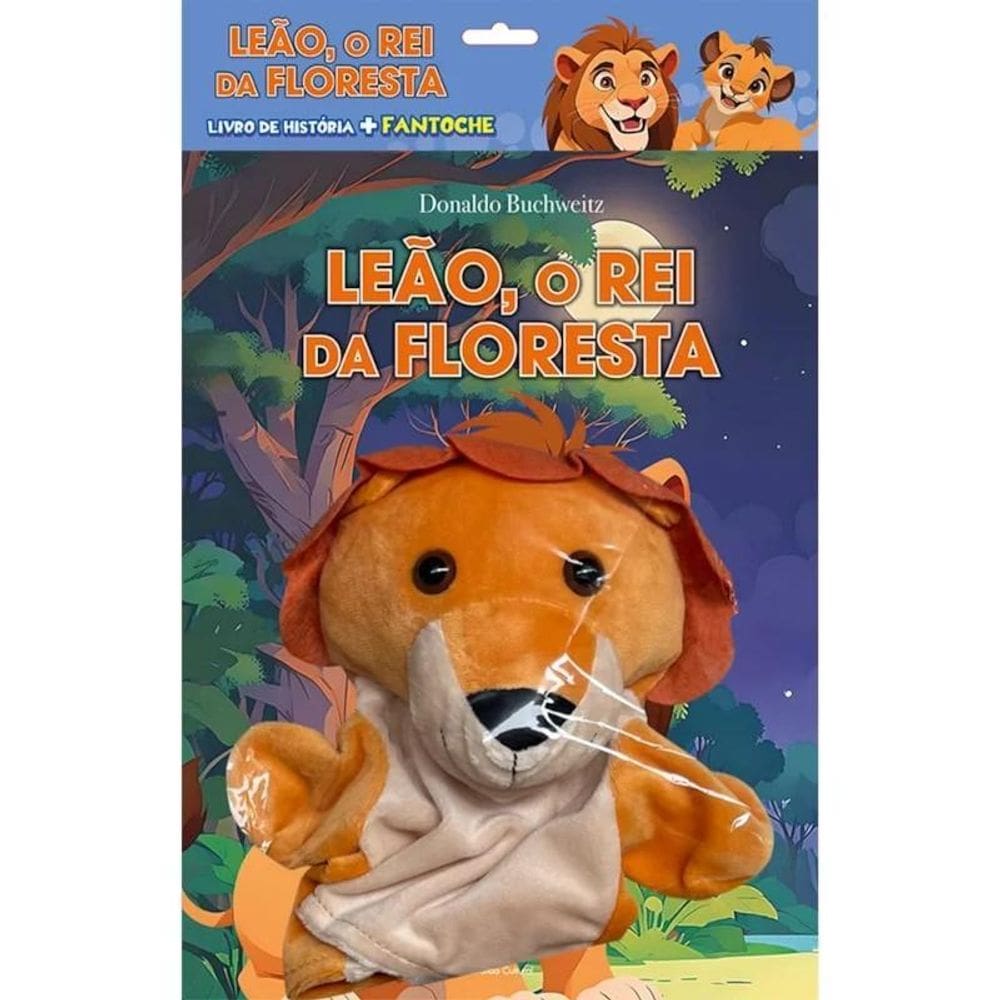 Livro De História + Fantoche - Leão, O Rei Da Floresta