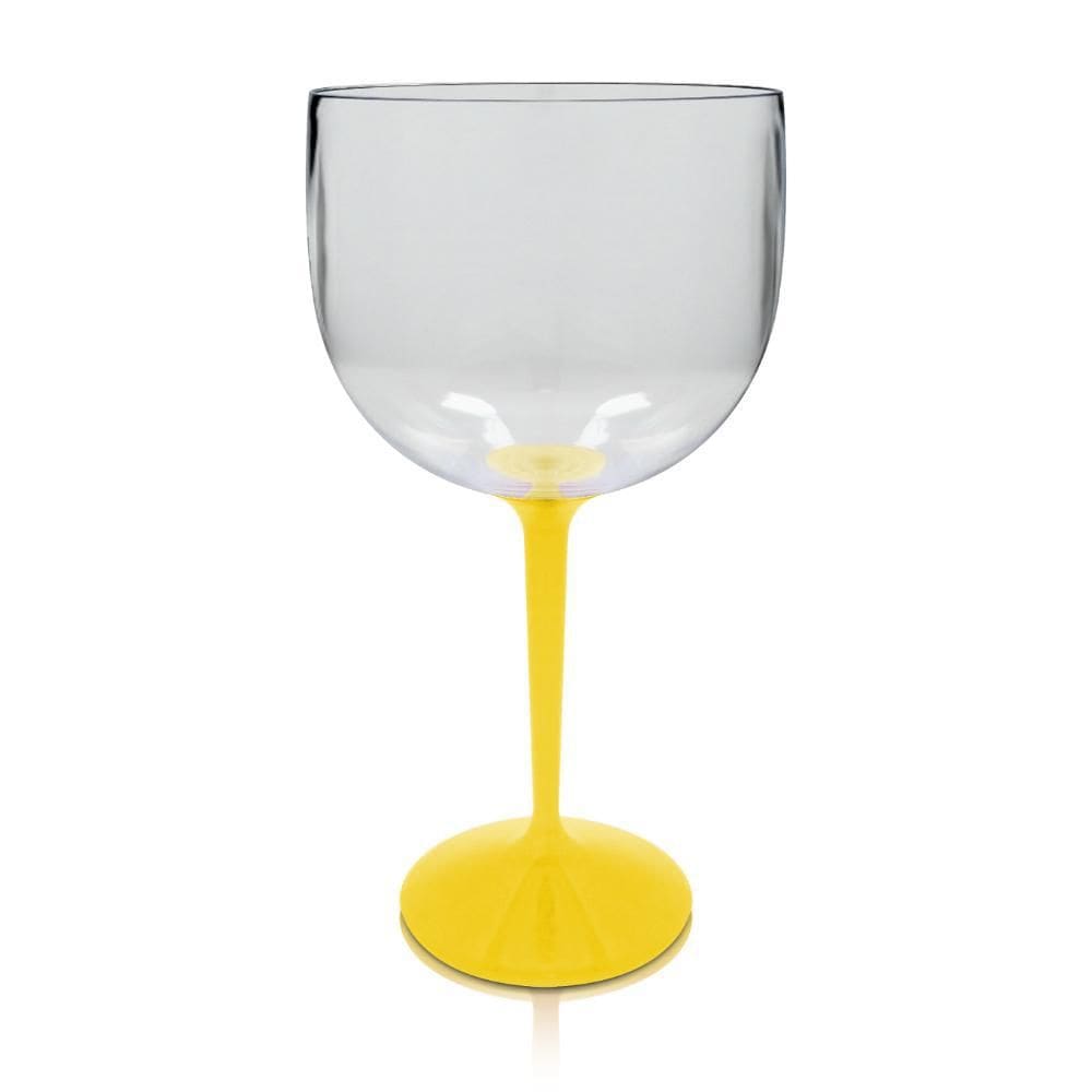 Taça Gin Bicolor Amarela Acrílico Ps Krystalon