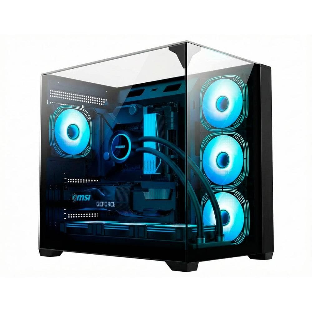 Gabinete Gamer Aquário K-Mex CG-01FD - Vidro Temperado - ATX - Preto - CG01FDRH001CBOX