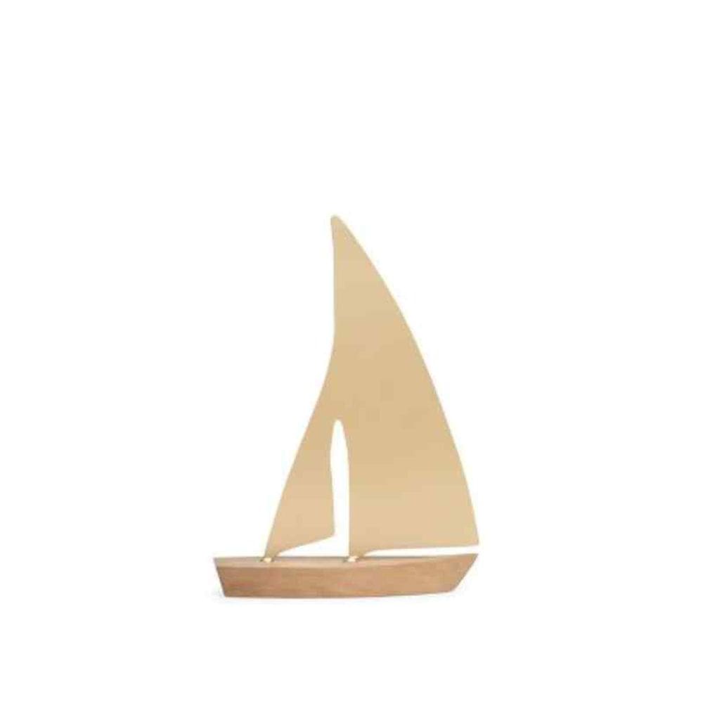 Escultura Barco Madeira e Metal 21286-P Mart