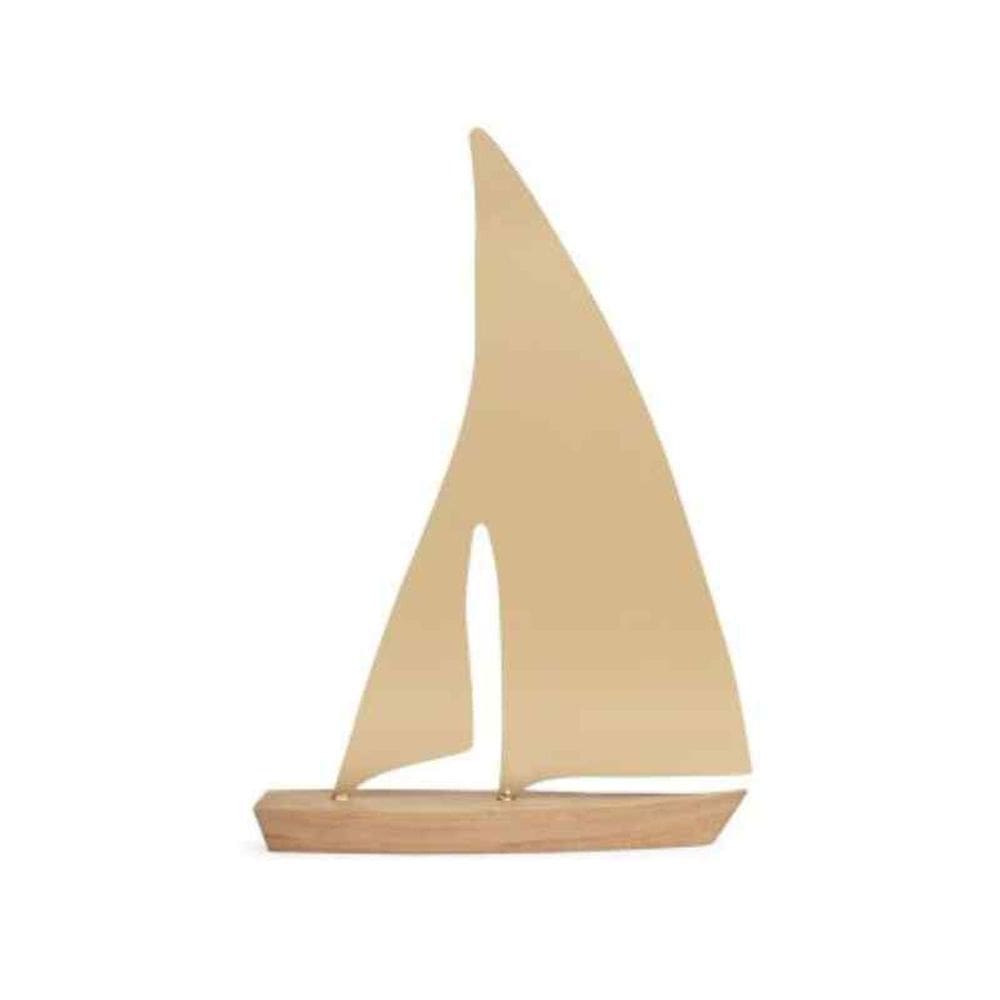 Escultura Barco Madeira e Metal 21286-G Mart