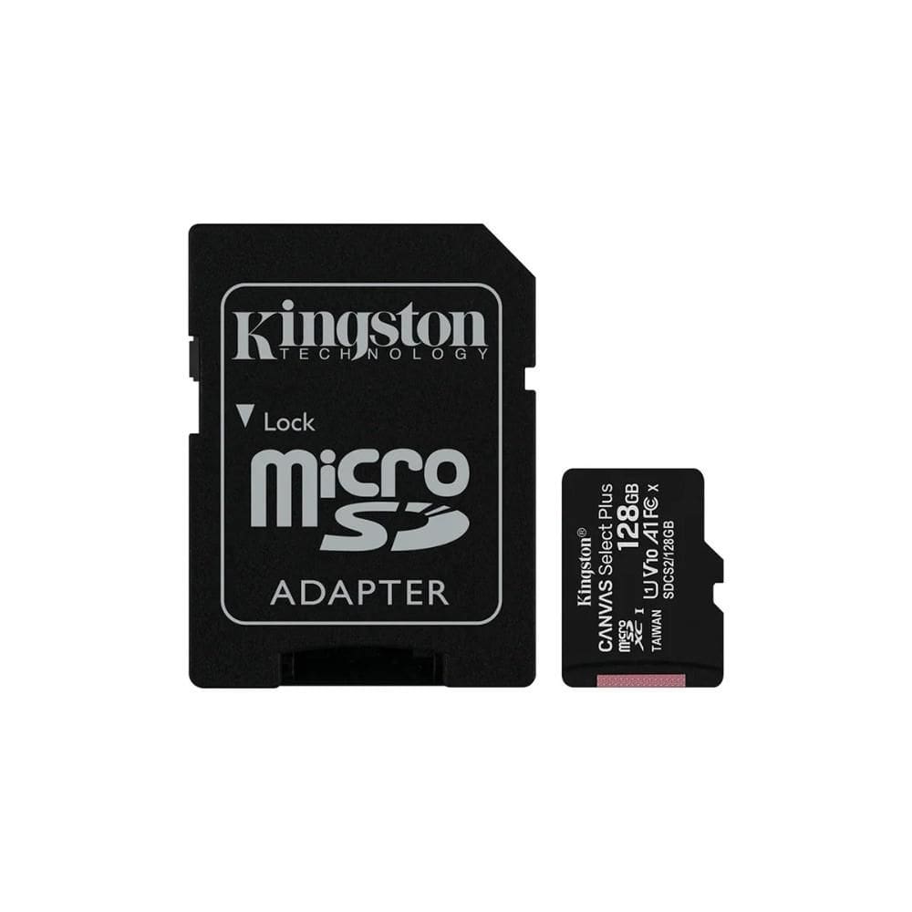 Cartão 128GB Micro SD - Classe 10 - com Adaptador - Kingston - SDCS3/128GB