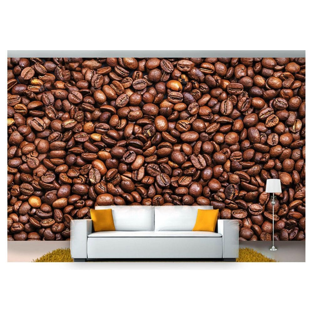 Papel De Parede Café Grãos Torrados Textura 3D Al216