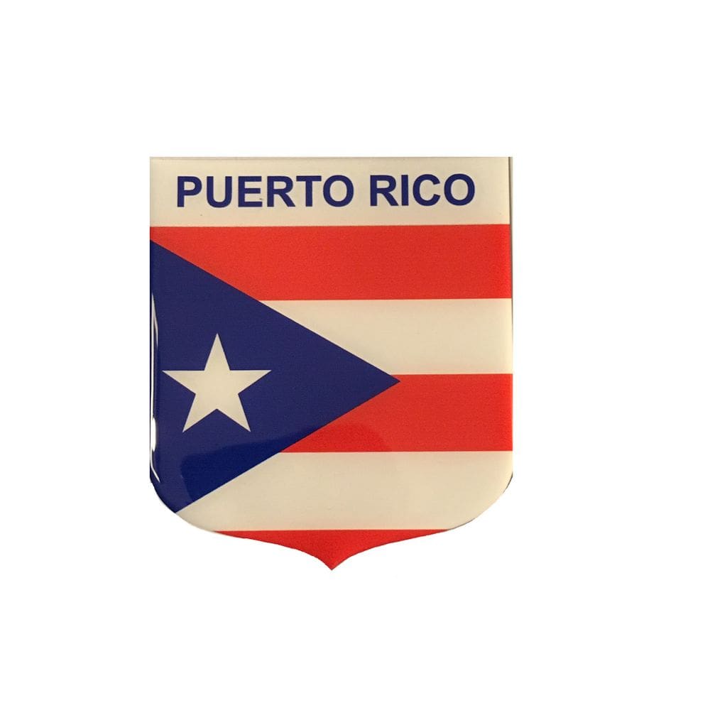 Adesivo Resinado Em Escudo Da Bandeira De Porto Rico