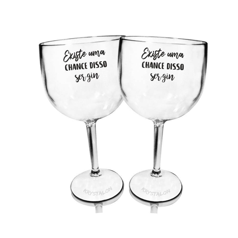 Kit 2 Taças Gin Acrílico Personalizadas - Chance De Ser Gin