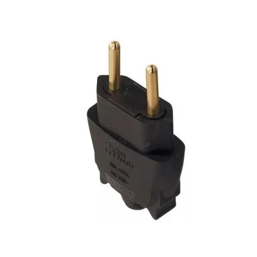 Plugue Preto 2P Nbr 10A 250V Mectronic