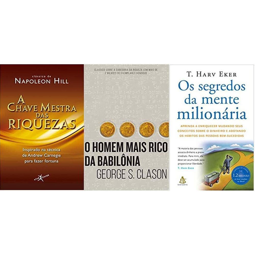 Kit 3 Livro Chave Mestra Das Riquezas + Homem Mais Rico + 1